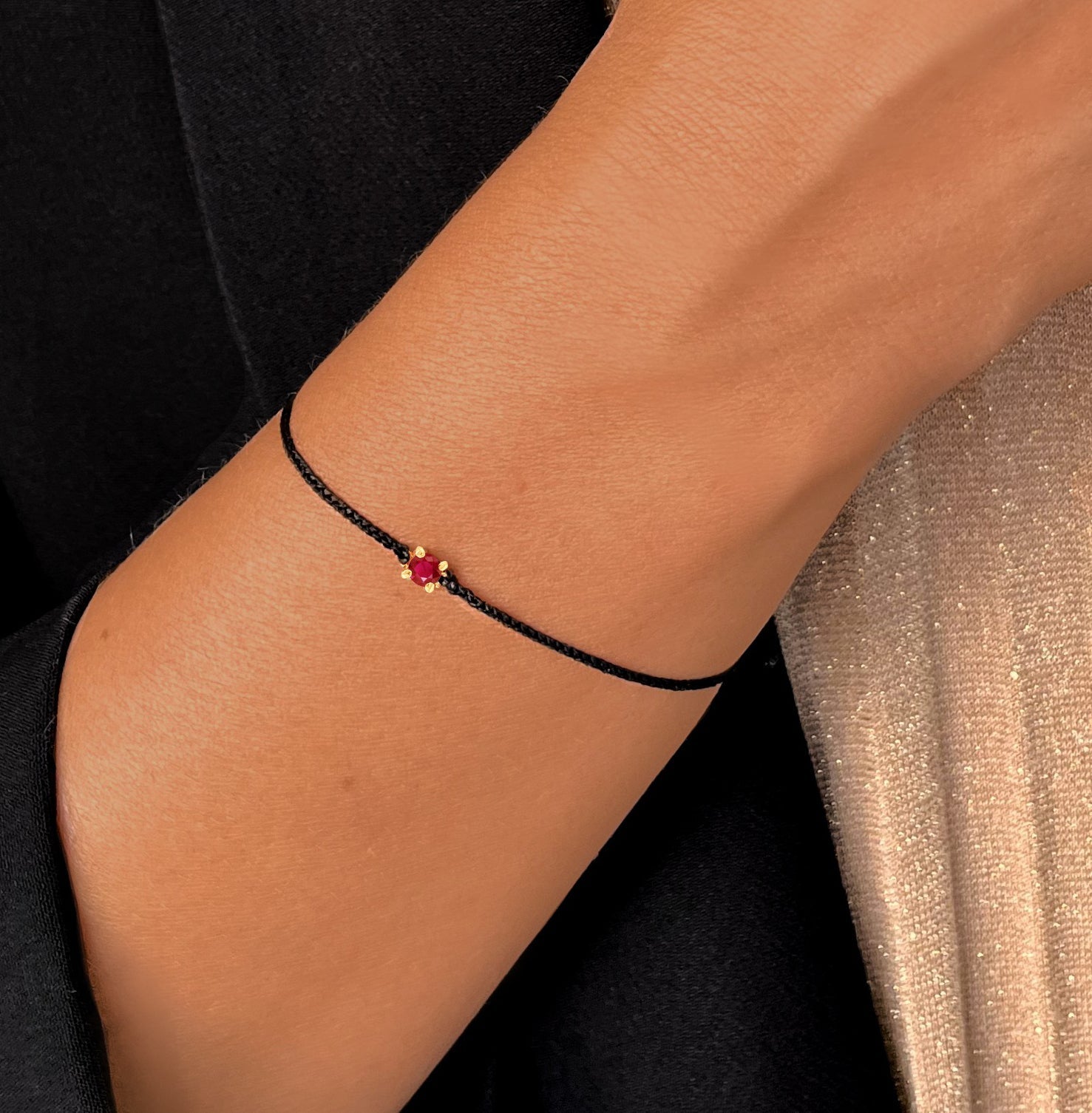 Bracelet en Or jaune 9k assemblé de Rubis - Maison Di Giorgio