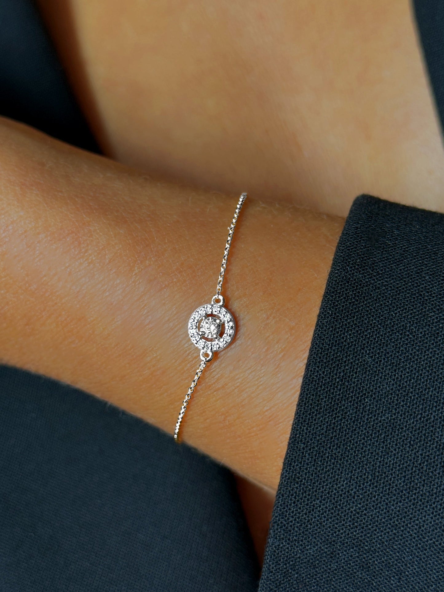 Bracelet en Or blanc 9k assemblé de Diamant HSI - Maison Di Giorgio
