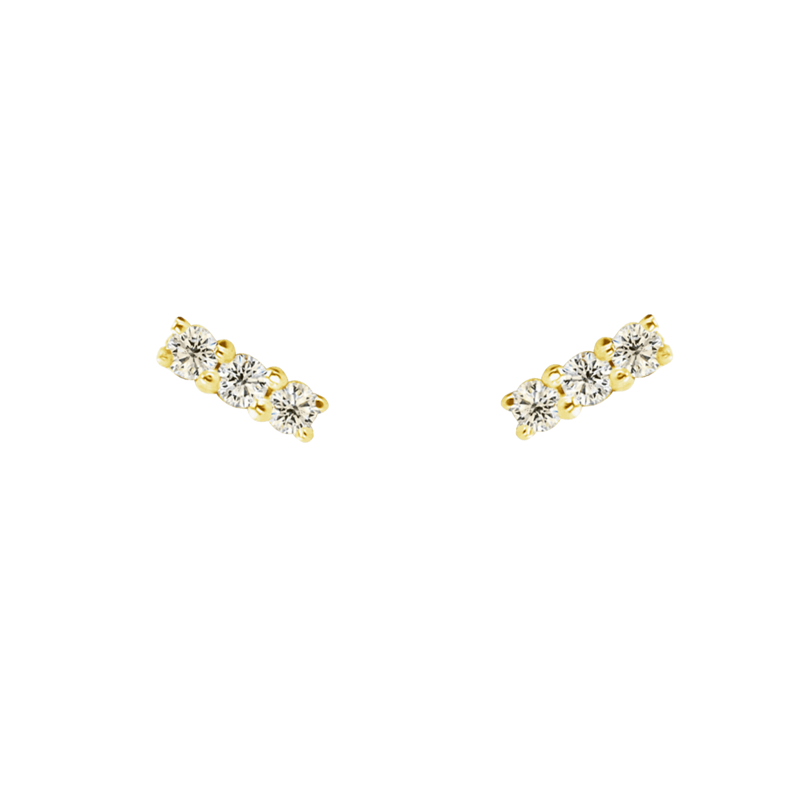 Boucles d'oreilles en Or jaune 9k assemblées de Diamant HSI - Maison Di Giorgio
