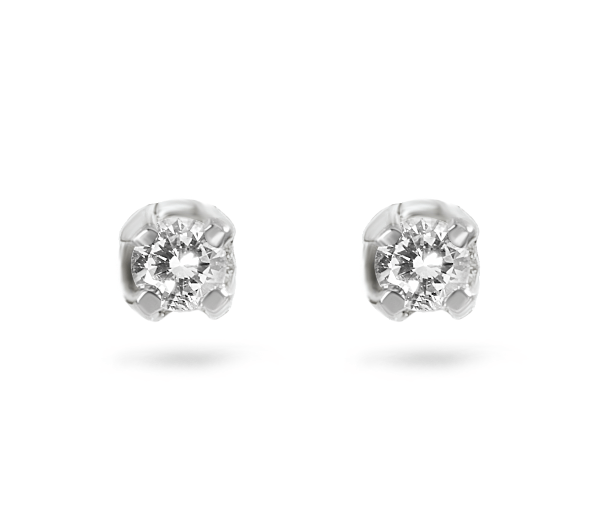 Boucles d'oreilles en Or blanc 9k assemblées de Diamant HSI - Maison Di Giorgio
