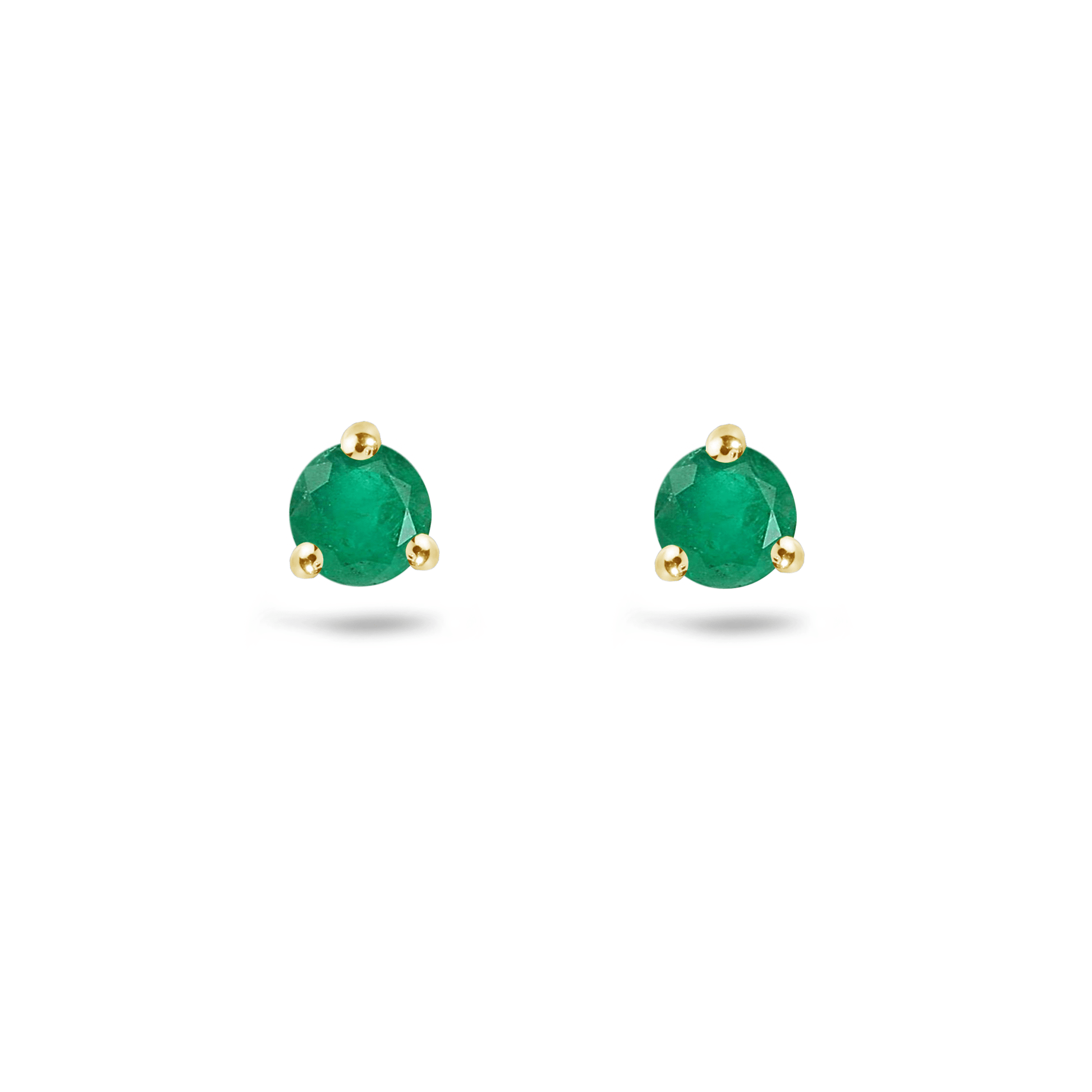 Boucles d'oreilles en Or jaune 9k assemblées d'Émeraude - Maison Di Giorgio
