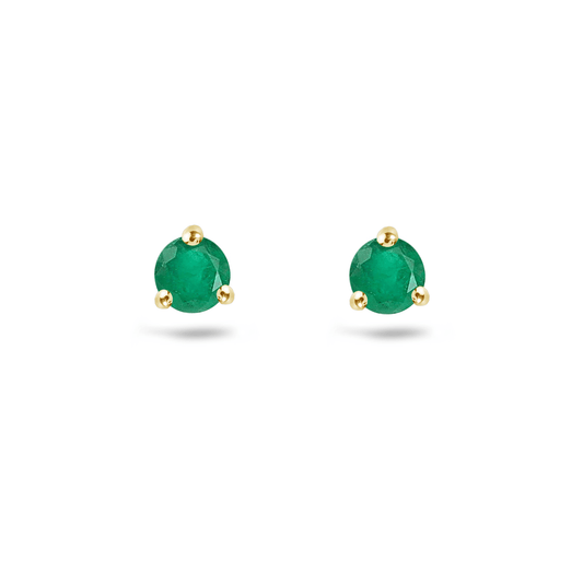 Boucles d'oreilles en Or jaune 9k assemblées d'Émeraude - Maison Di Giorgio
