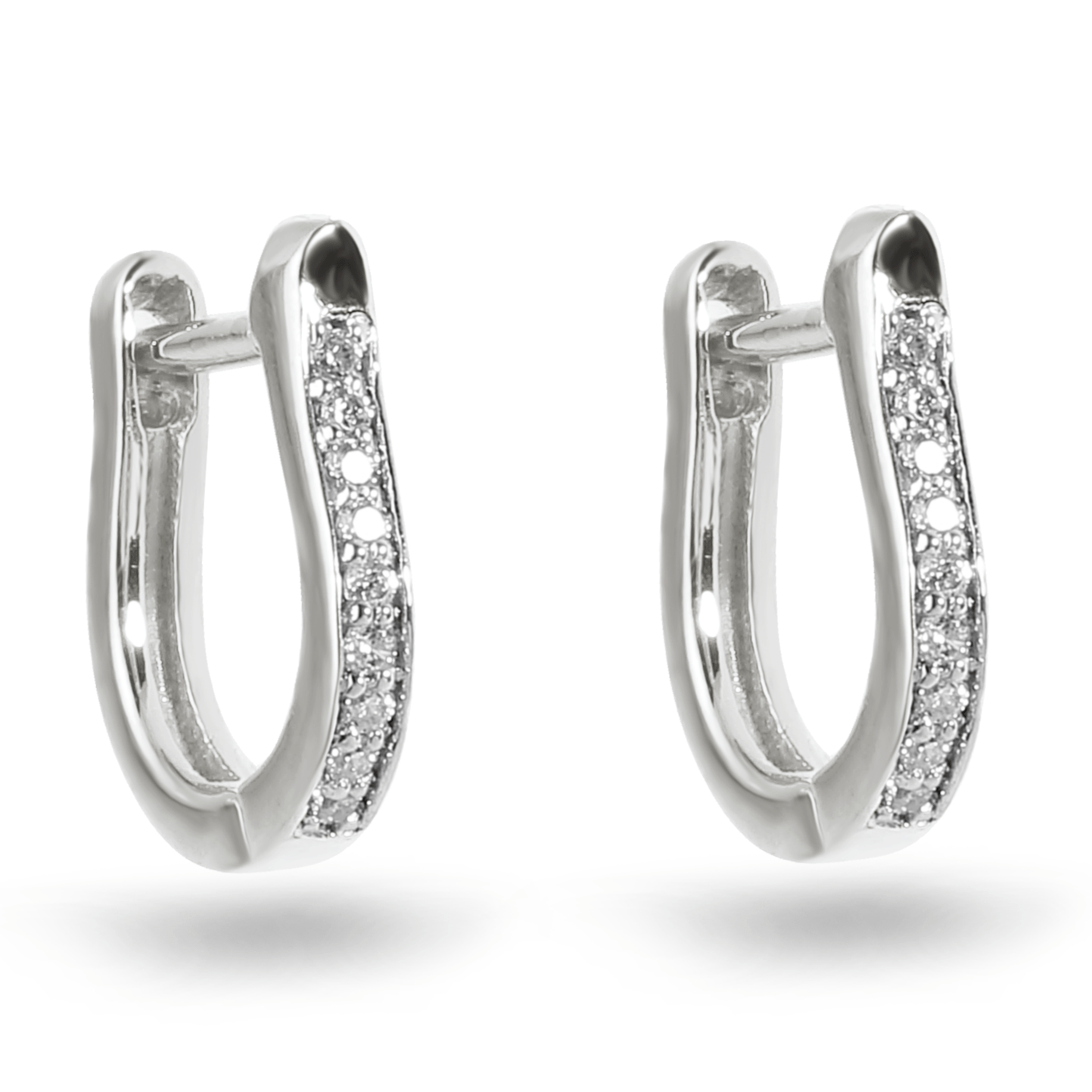 Boucles d'oreilles en Or blanc 9k assemblées de Diamant HSI - Maison Di Giorgio
