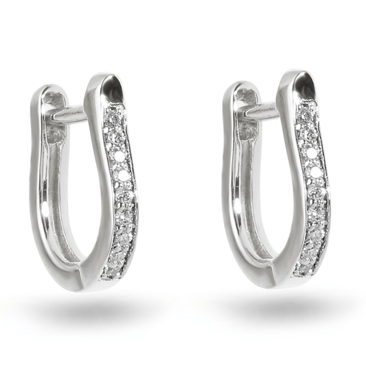 Boucles d'oreilles en Or blanc 9k assemblées de Diamant HSI - Maison Di Giorgio