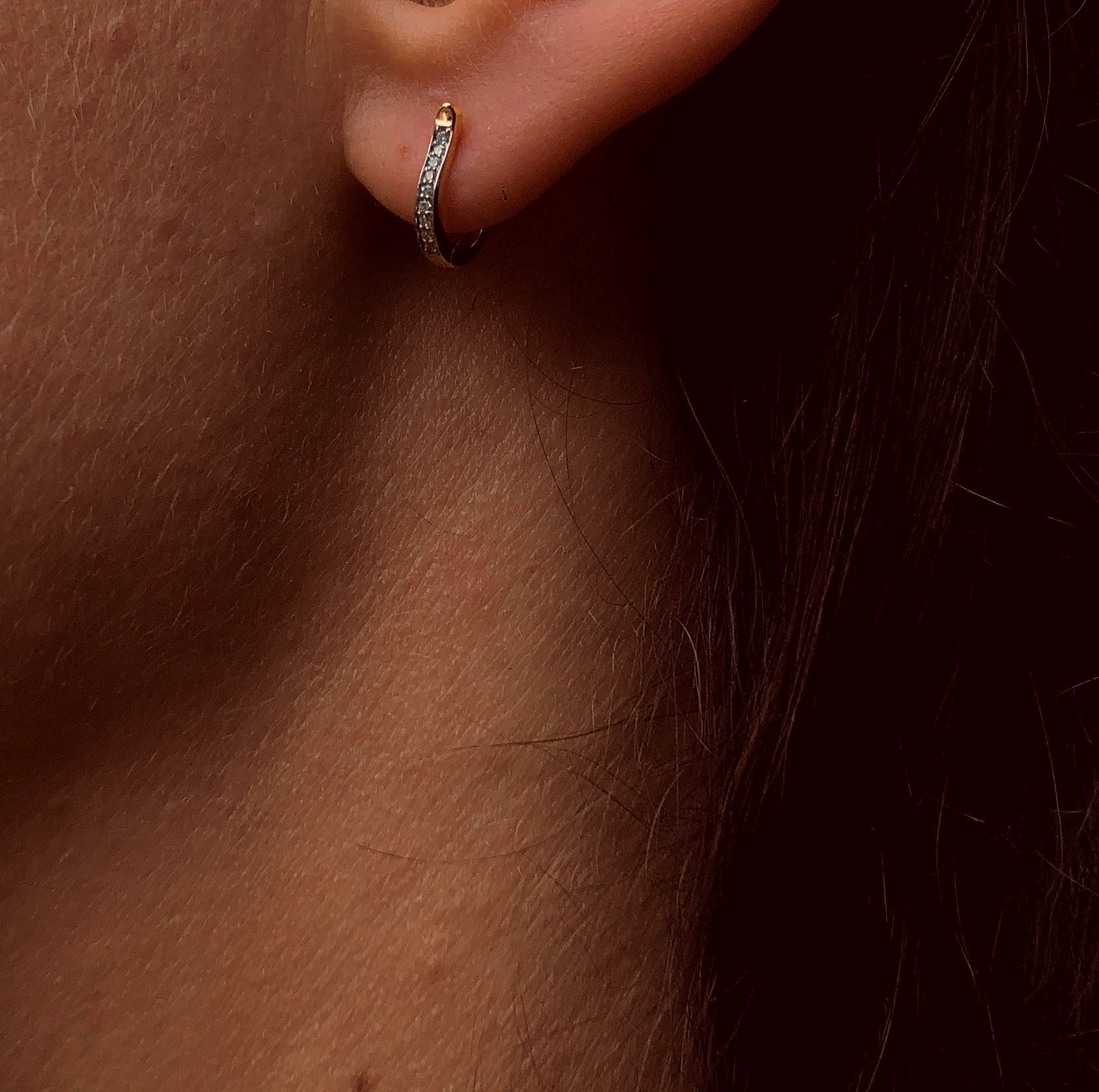 Boucles d'oreilles en Or blanc 9k assemblées de Diamant HSI - Maison Di Giorgio