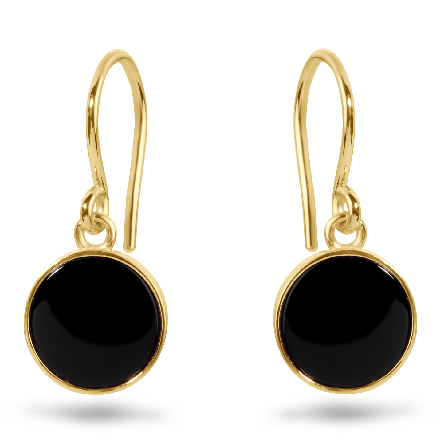 Boucles d'oreilles en Or jaune 9k assemblées de Onyx noir - Maison Di Giorgio