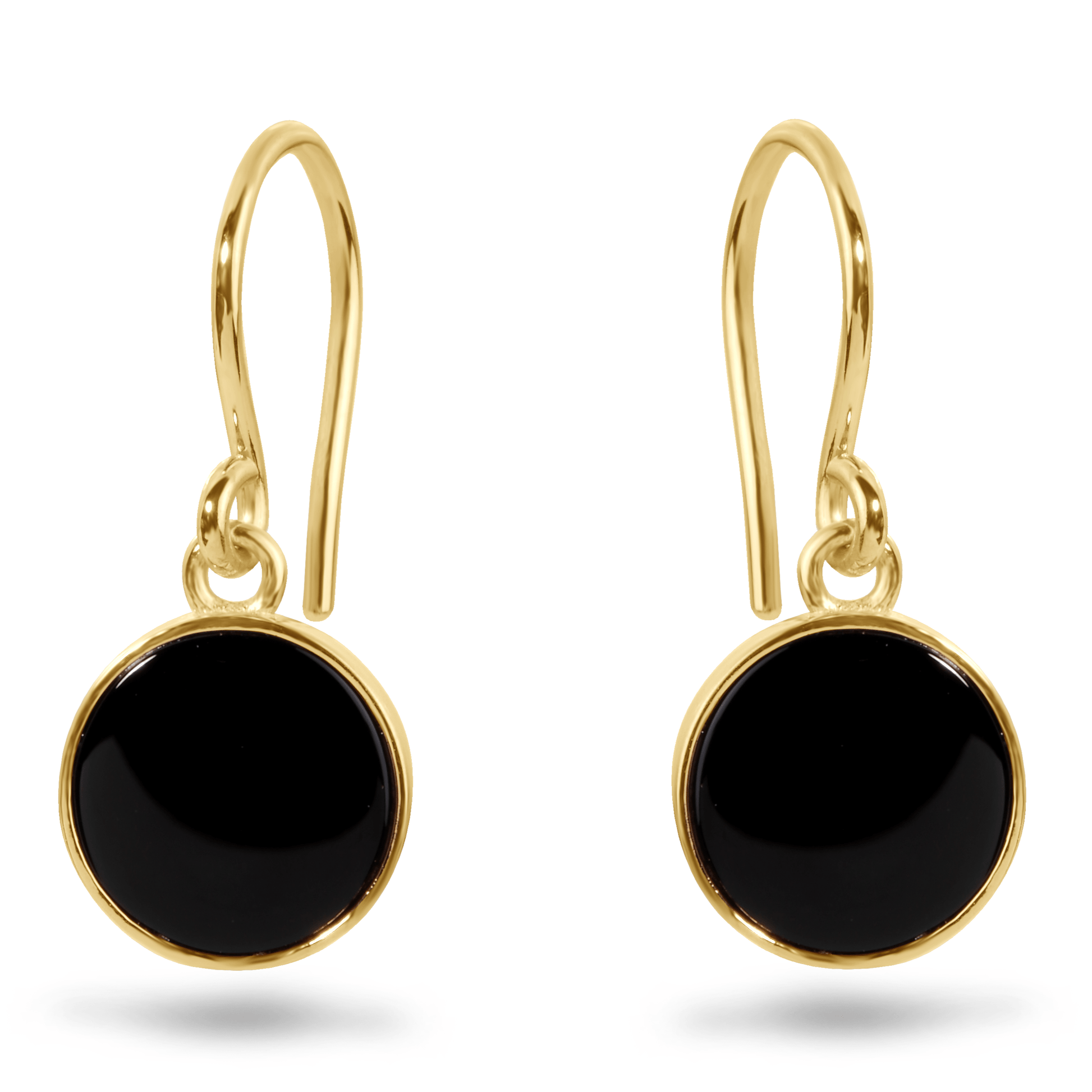 Boucles d'oreilles en Or jaune 9k assemblées de Onyx noir - Maison Di Giorgio
