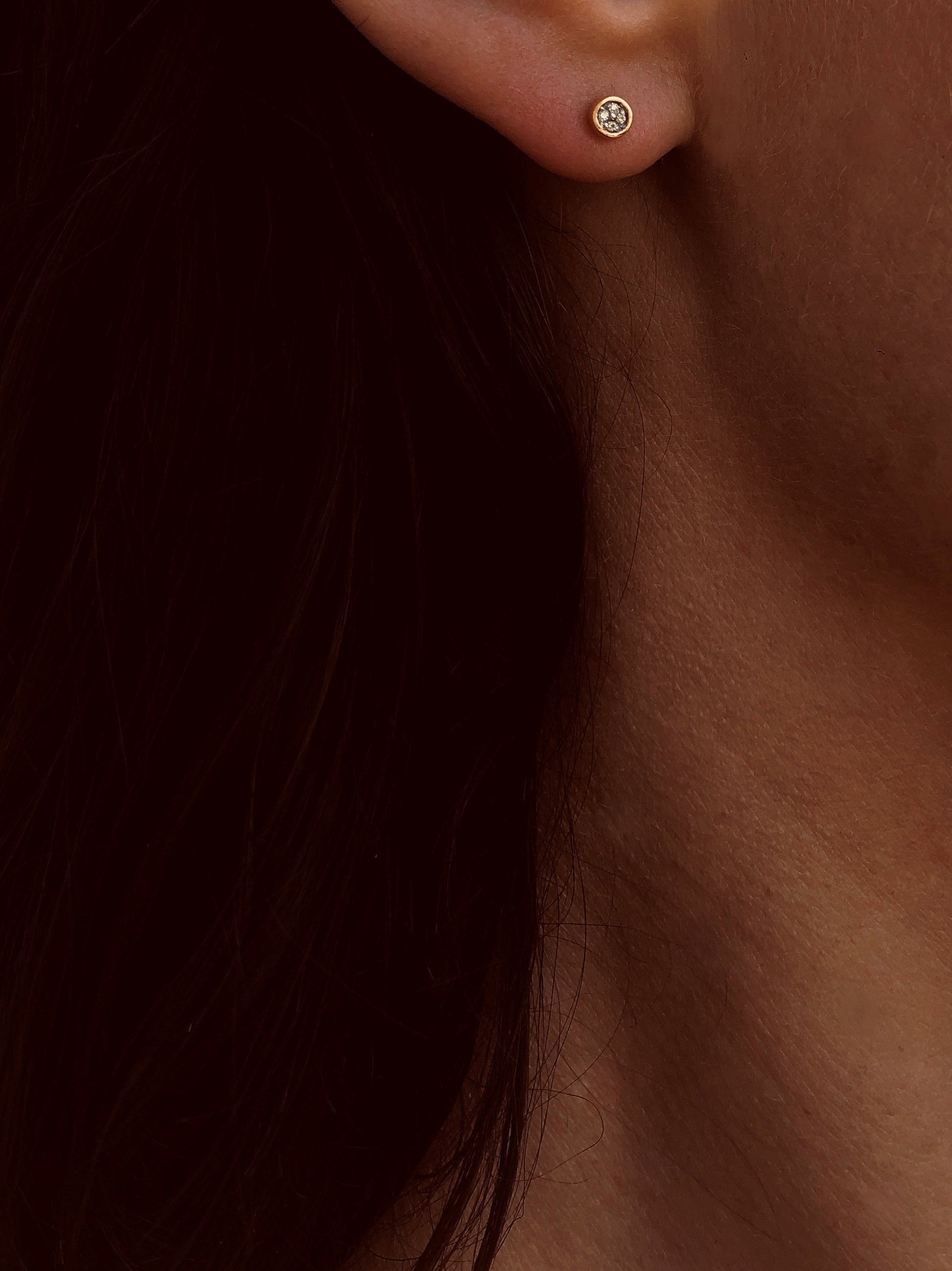 Boucles d'oreilles en Or blanc 9k assemblées de Diamant HSI - Maison Di Giorgio