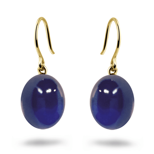 Boucles d'oreilles en Or jaune 9k assemblées de Quartz tanzanite - Maison Di Giorgio