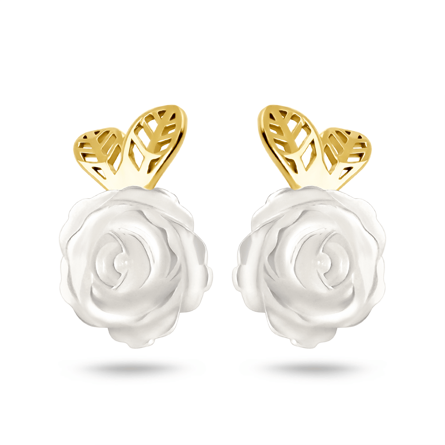 Boucles d'oreilles en Or jaune 9k assemblées de Nacre - Maison Di Giorgio