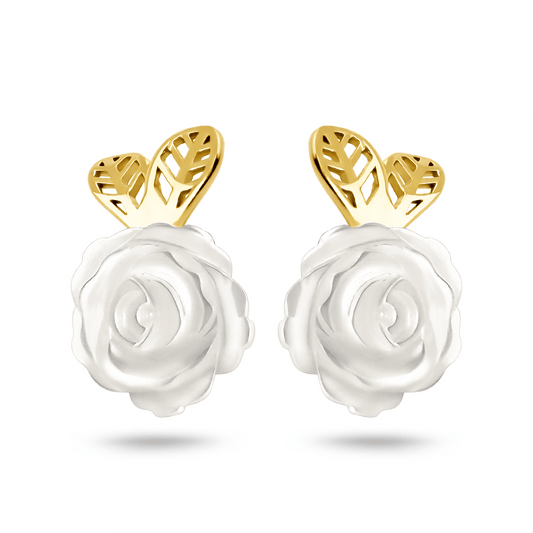 Boucles d'oreilles en Or jaune 9k assemblées de Nacre - Maison Di Giorgio