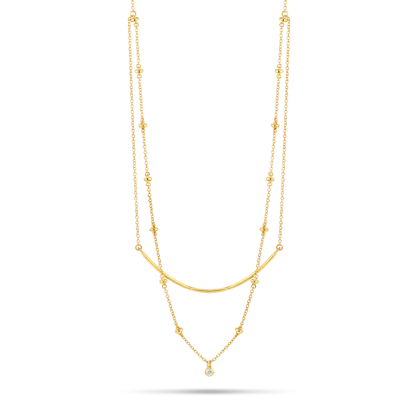 Collier en Or jaune 9k assemblé de Topaze blanche - Maison Di Giorgio