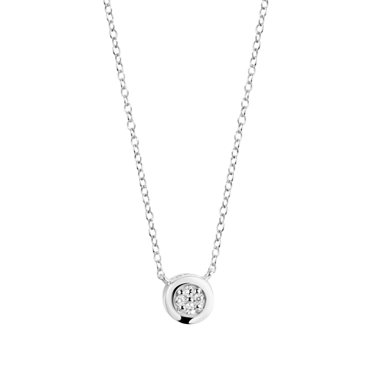 Collier en Or blanc 9k assemblé de Diamant HSI - Maison Di Giorgio