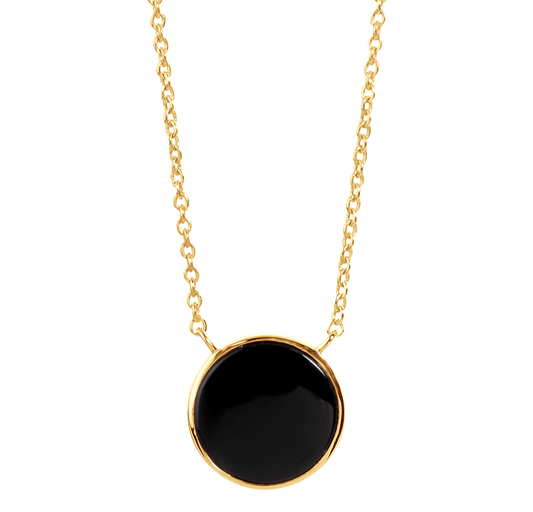 Collier en Or jaune 9k assemblé d'Onyx noir - Maison Di Giorgio
