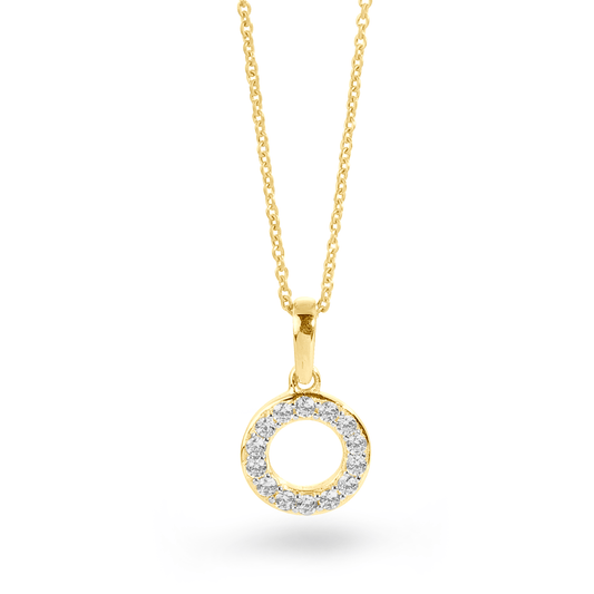 Pendentif en Or jaune 9k assemblé de Diamant HSI - Maison Di Giorgio