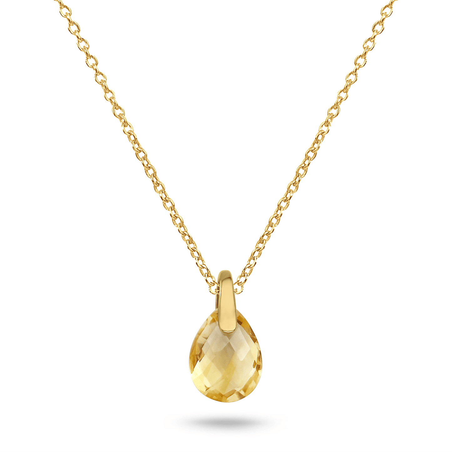 Pendentif en Or jaune 9k assemblé de Citrine - Maison Di Giorgio