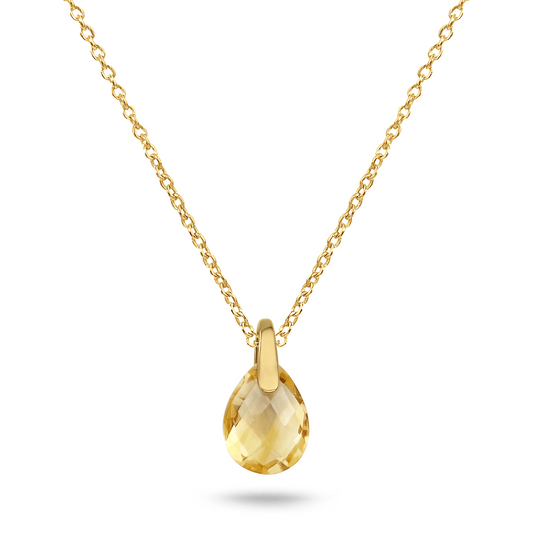 Pendentif en Or jaune 9k assemblé de Citrine - Maison Di Giorgio