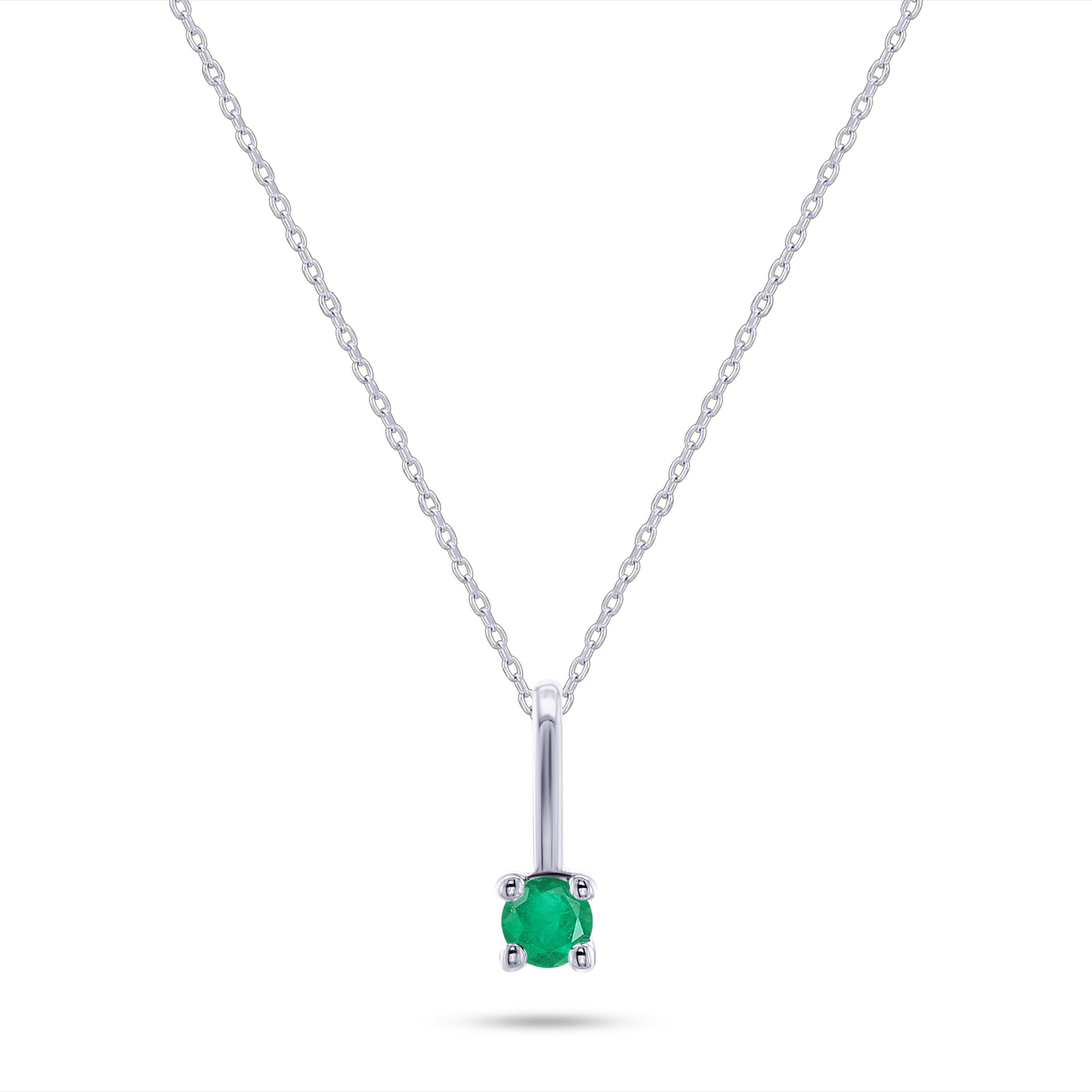 Pendentif en Or blanc 9k assemblé d'Émeraude - Maison Di Giorgio
