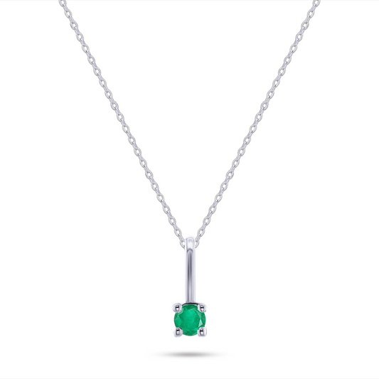 Pendentif en Or blanc 9k assemblé d'Émeraude - Maison Di Giorgio