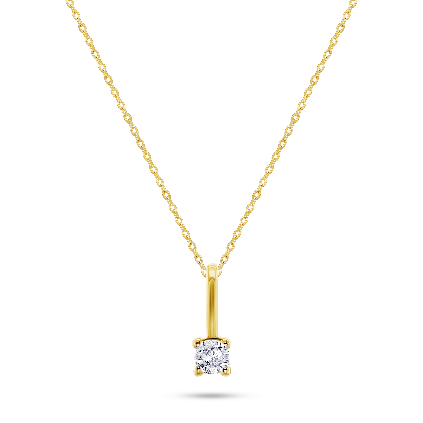 Pendentif en Or jaune 9k assemblé de Diamant HSI - Maison Di Giorgio