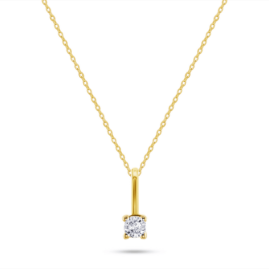 Pendentif en Or jaune 9k assemblé de Diamant HSI - Maison Di Giorgio