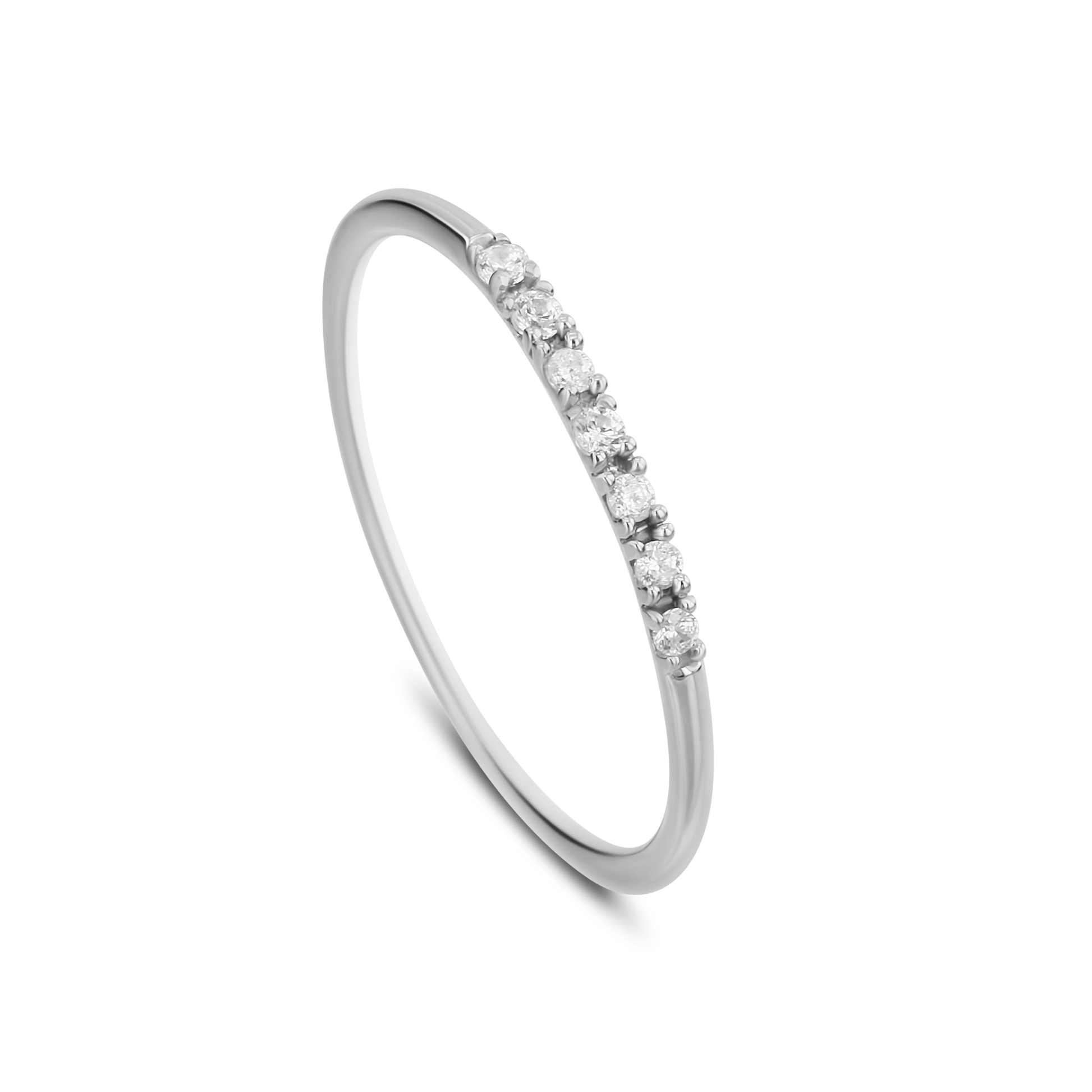 Bague en Or blanc 9k assemblée de Diamant HSI - Maison Di Giorgio