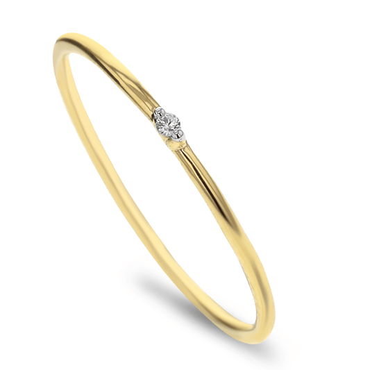Bague en Or jaune 9k assemblée de Diamant HSI - Maison Di Giorgio