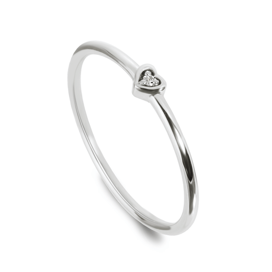 Bague en Or blanc 9k assemblée de Diamant HSI - Maison Di Giorgio