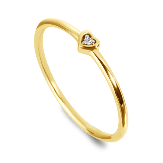Bague en Or jaune 9k assemblée de Diamant HSI - Maison Di Giorgio