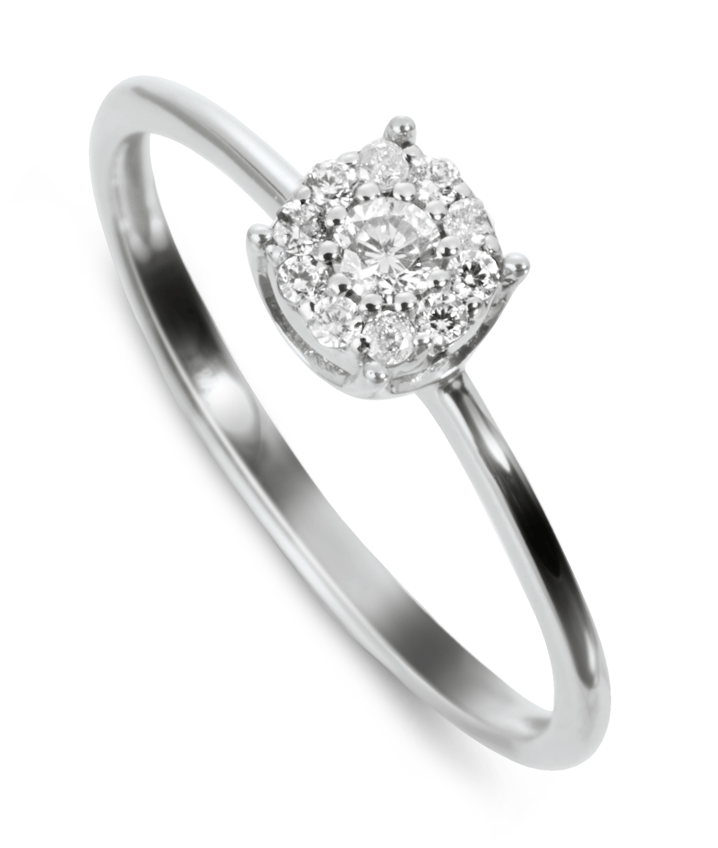 Bague en Or blanc 9k assemblée de Diamant HSI - Maison Di Giorgio