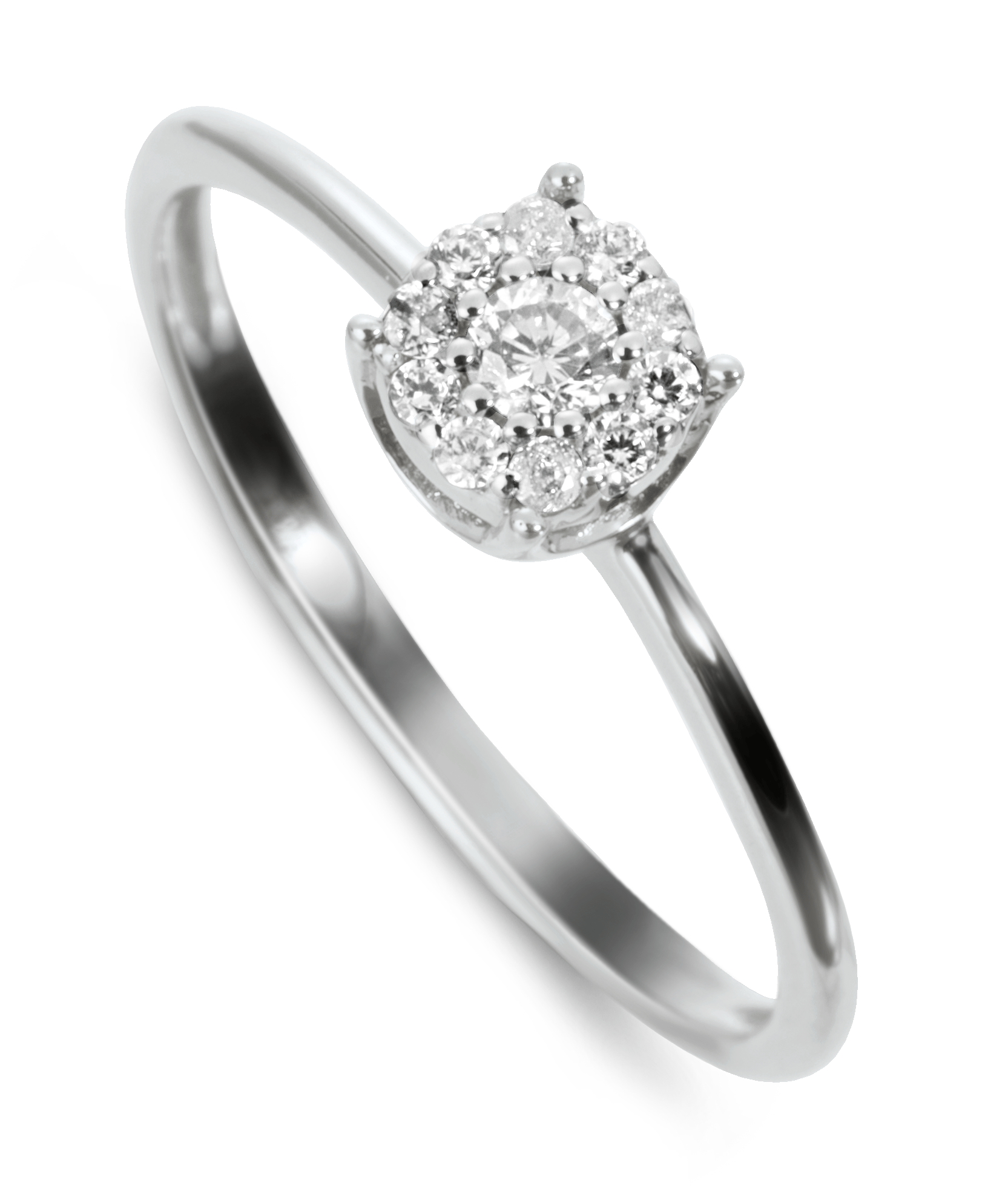 Bague en Or blanc 9k assemblée de Diamant HSI - Maison Di Giorgio