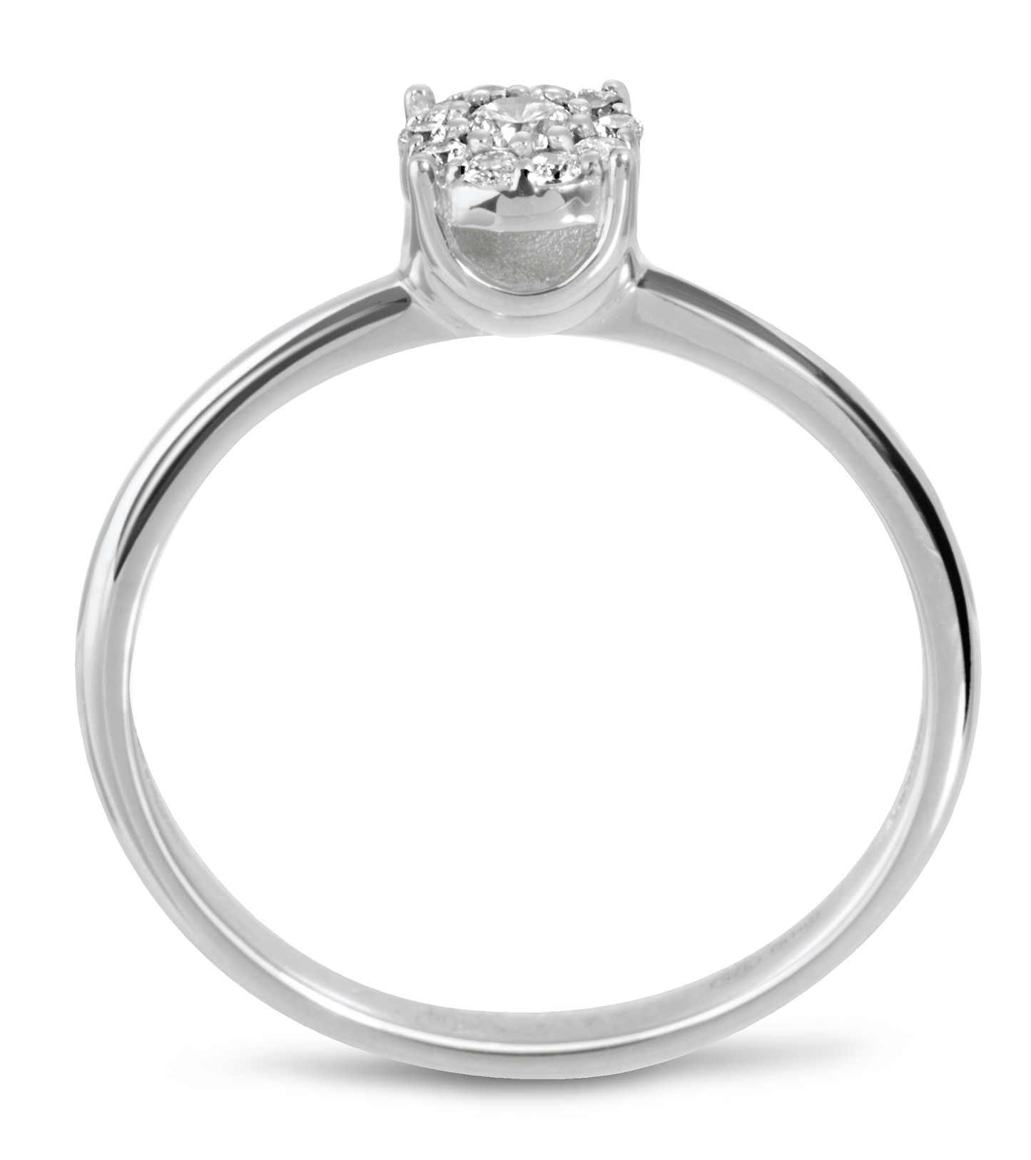 Bague en Or blanc 9k assemblée de Diamant HSI - Maison Di Giorgio