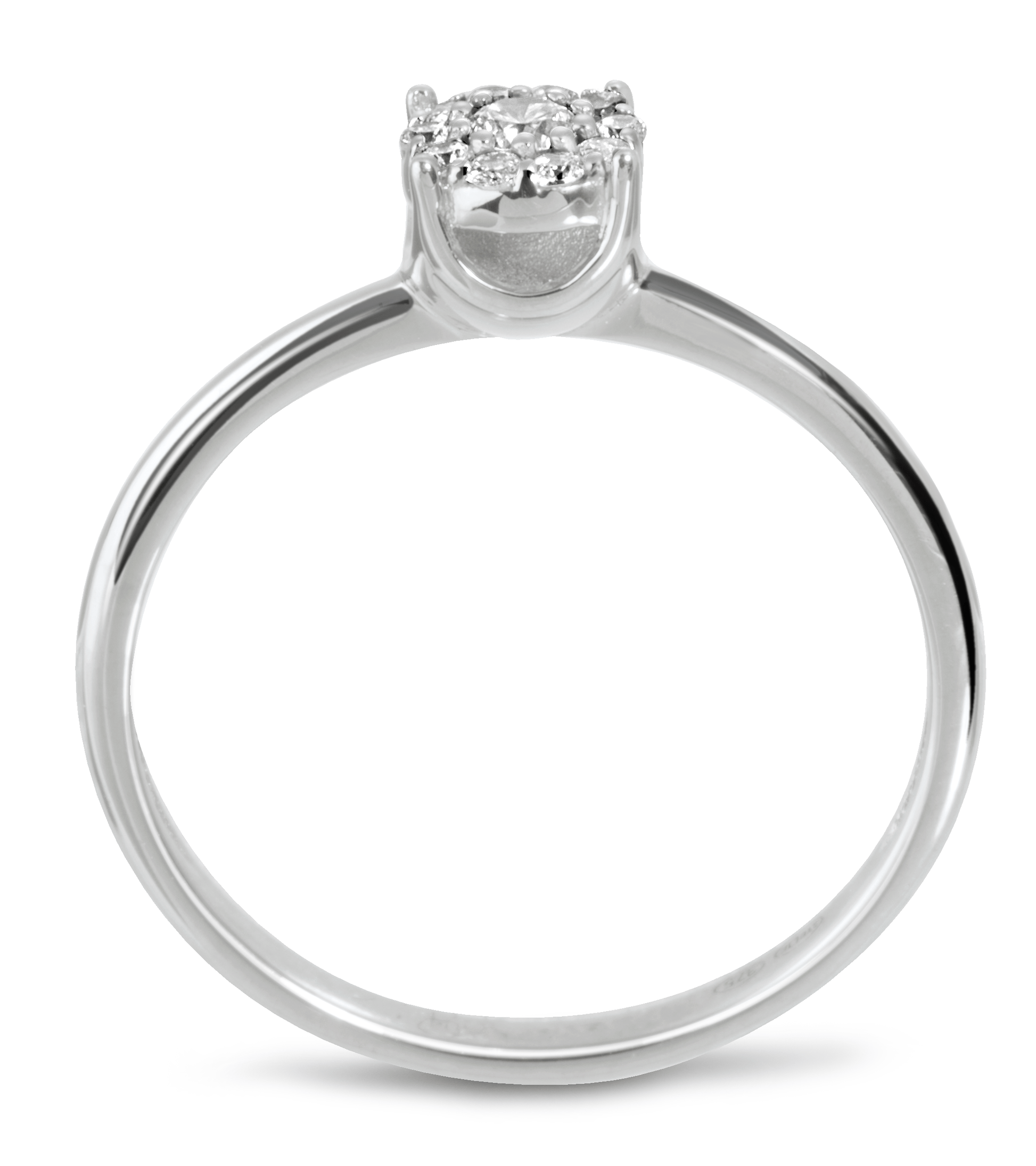 Bague en Or blanc 9k assemblée de Diamant HSI - Maison Di Giorgio
