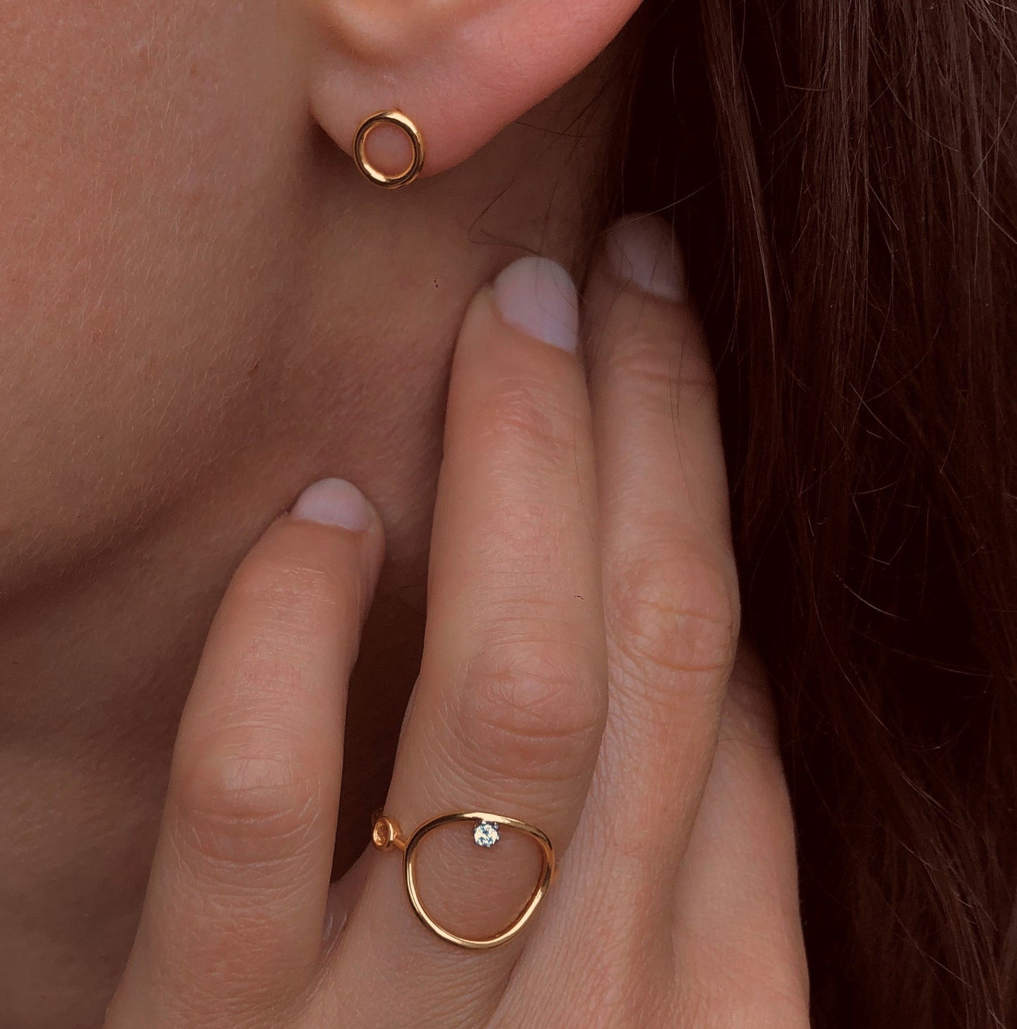Bague en Or jaune 9k assemblée de Diamant HSI - Maison Di Giorgio