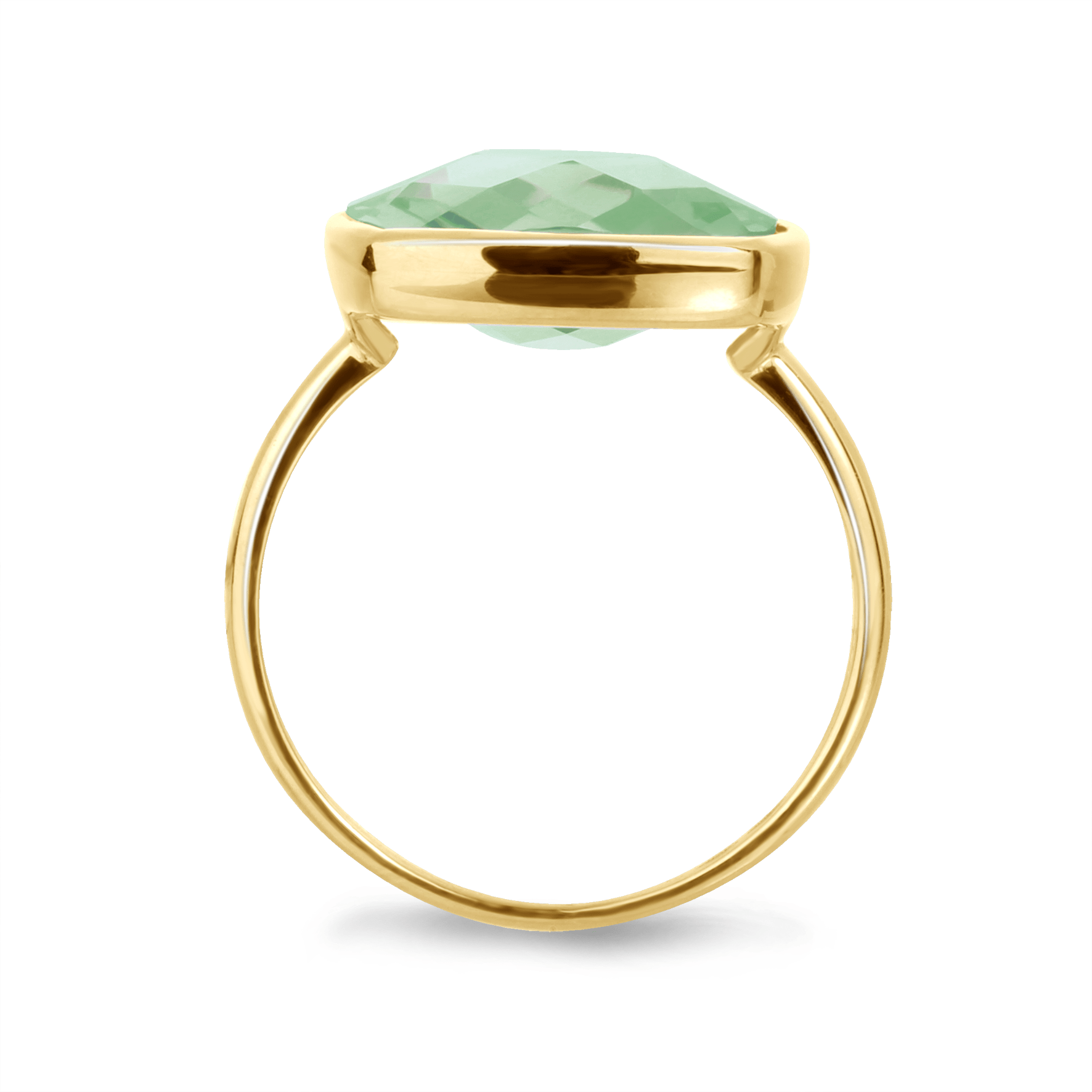Bague en Or jaune 9k assemblée d'Améthyste verte - Maison Di Giorgio