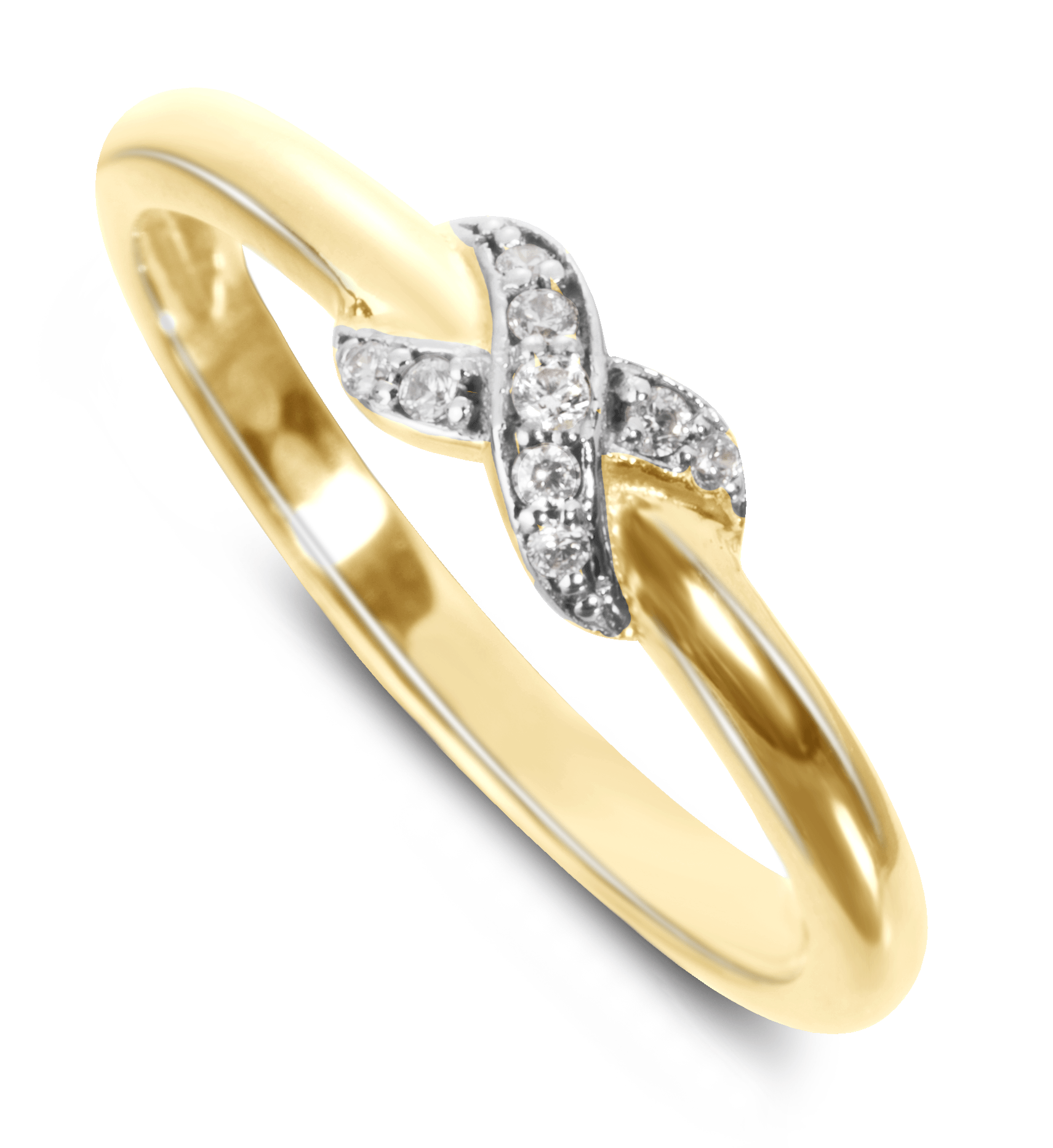 Bague en Or jaune 9k assemblée de Diamant HSI - Maison Di Giorgio