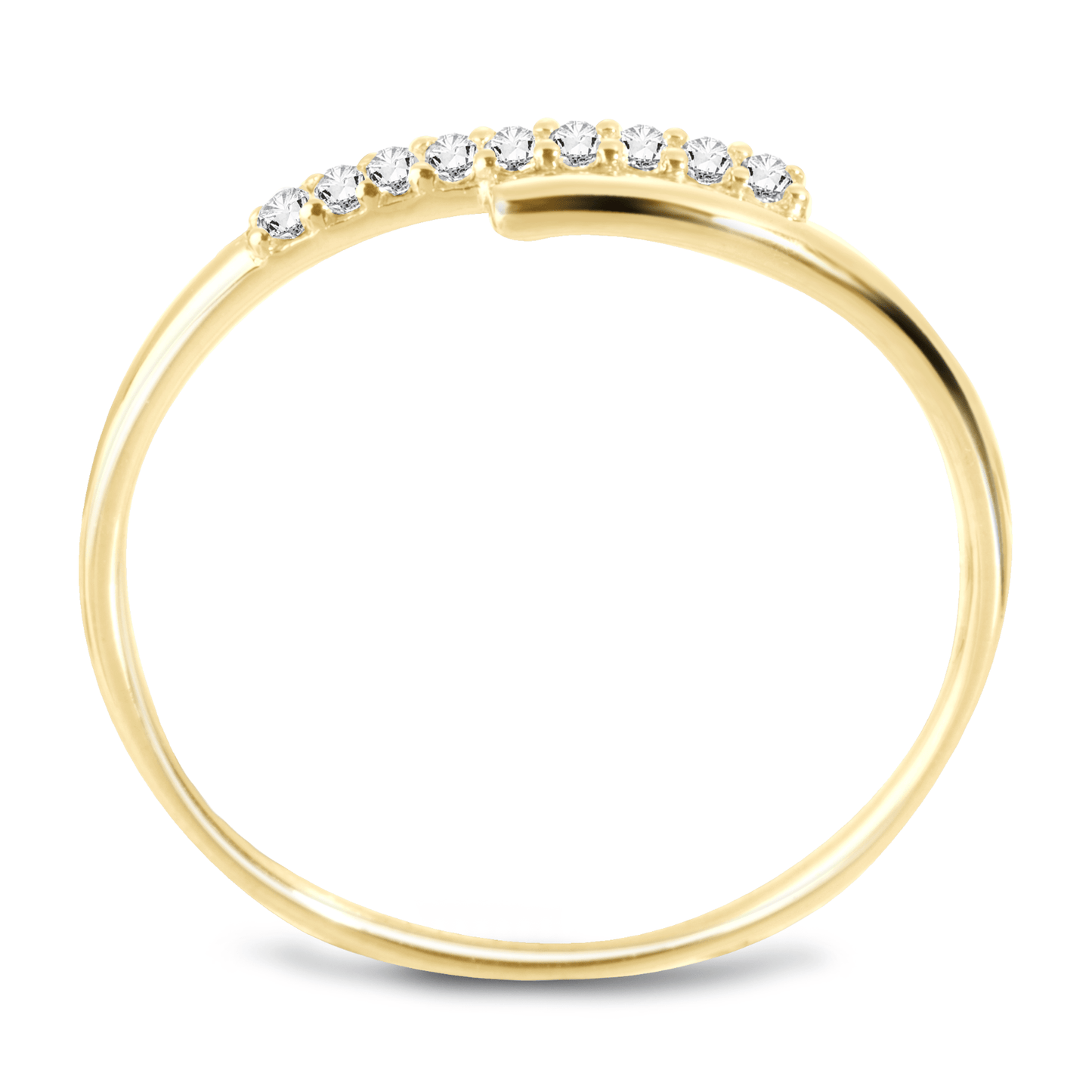 Bague en Or jaune 9k assemblée de Diamant HSI - Maison Di Giorgio