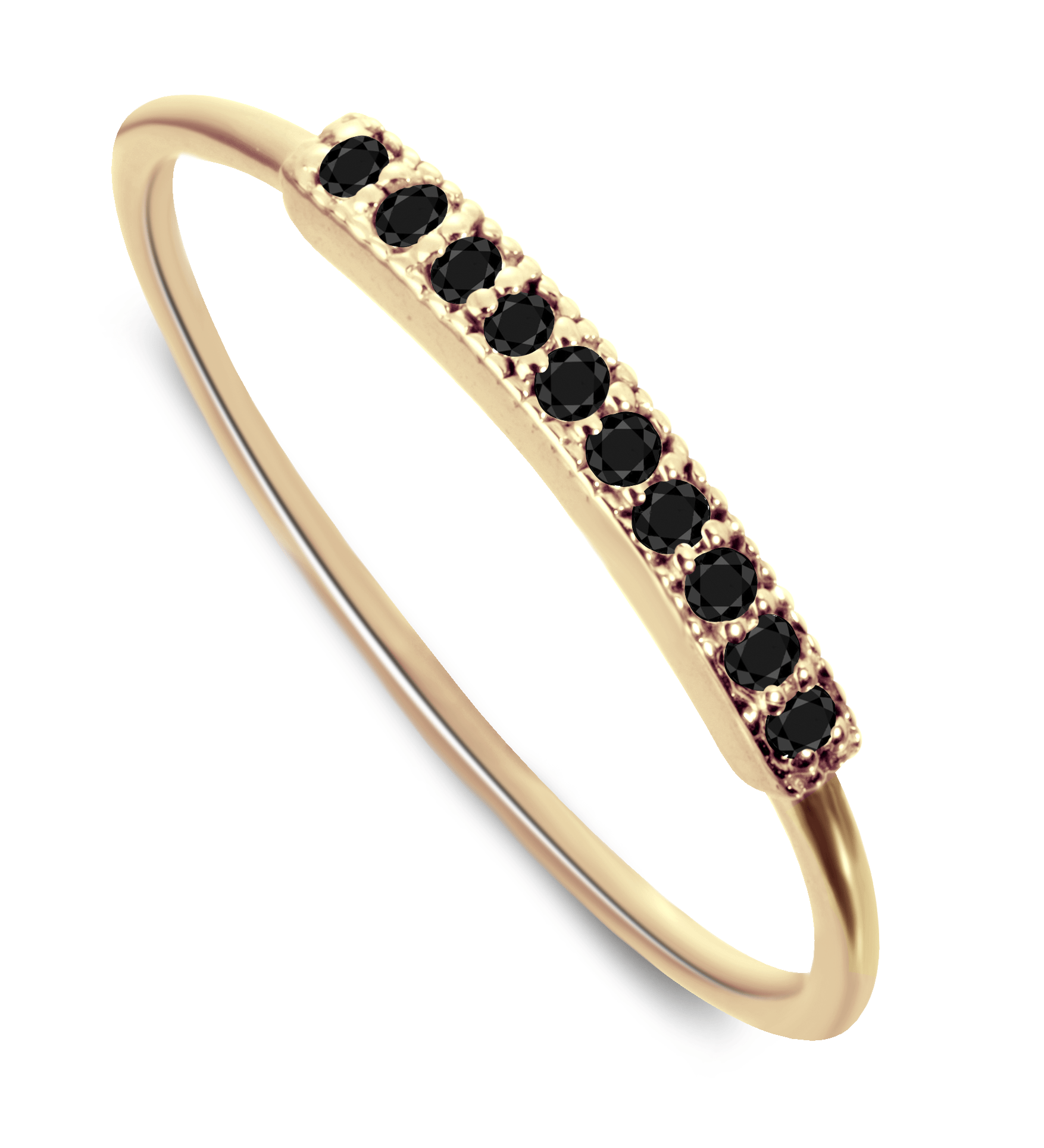 Bague en Or rose 9k assemblée de Diamant noir - Maison Di Giorgio