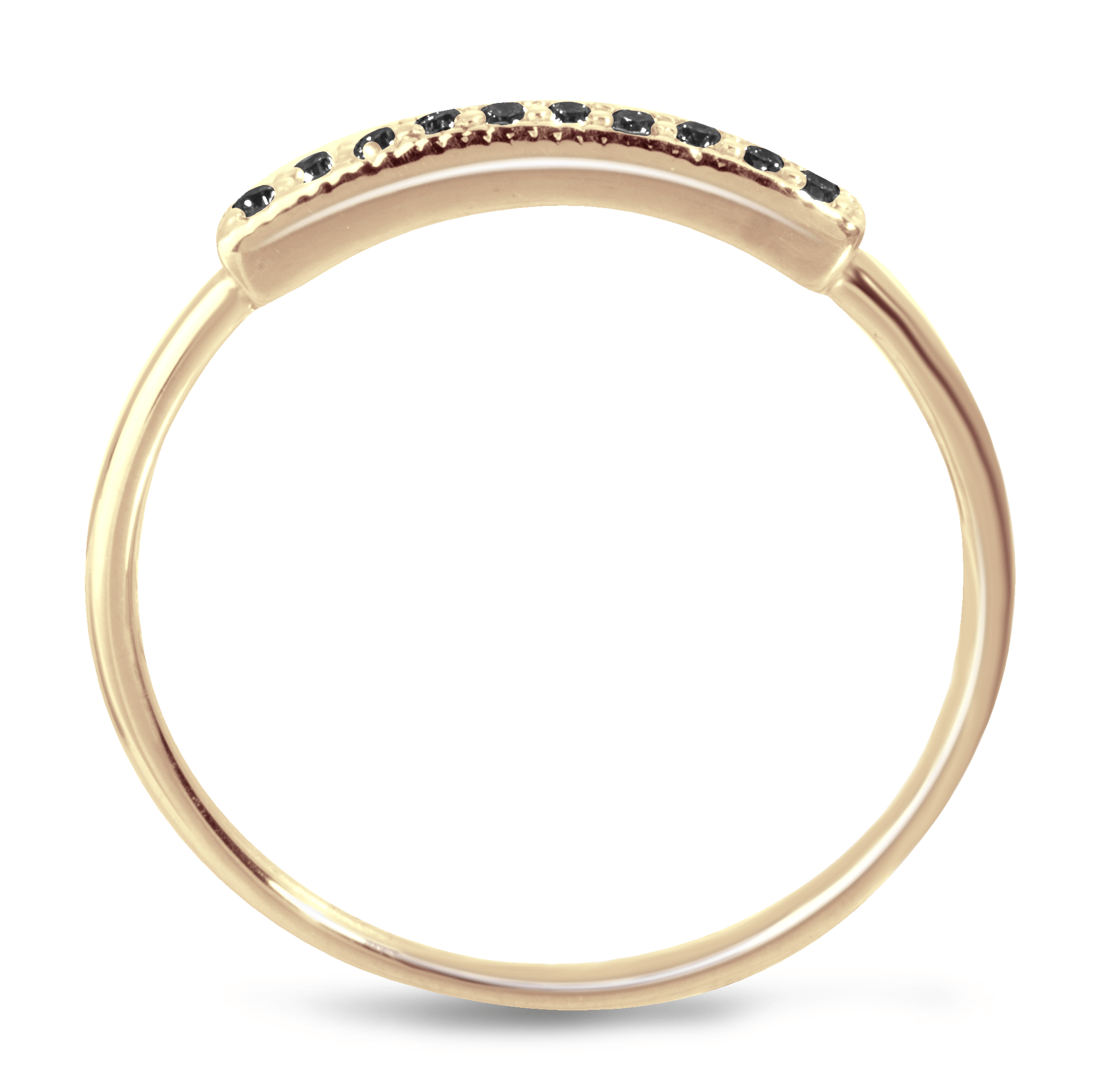 Bague en Or rose 9k assemblée de Diamant noir - Maison Di Giorgio