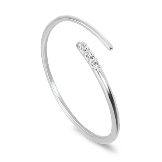 Bague en Or blanc 9k assemblée de Diamant HSI - Maison Di Giorgio