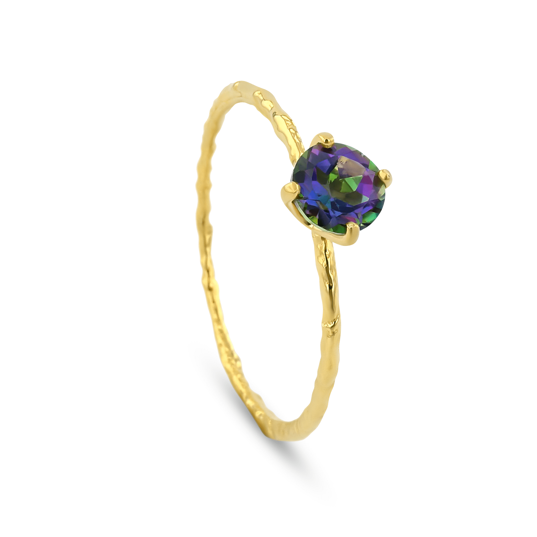 Bague en Or jaune 9k assemblée de Topaze mystique - Maison Di Giorgio