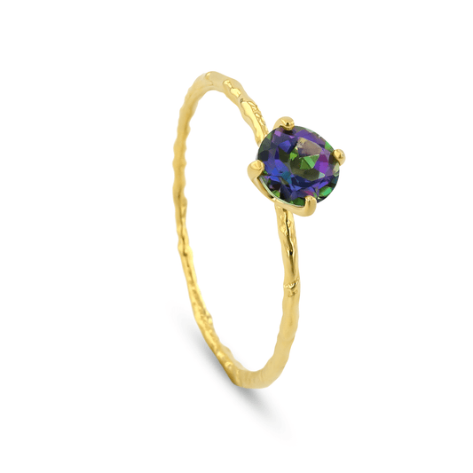 Bague en Or jaune 9k assemblée de Topaze mystique - Maison Di Giorgio