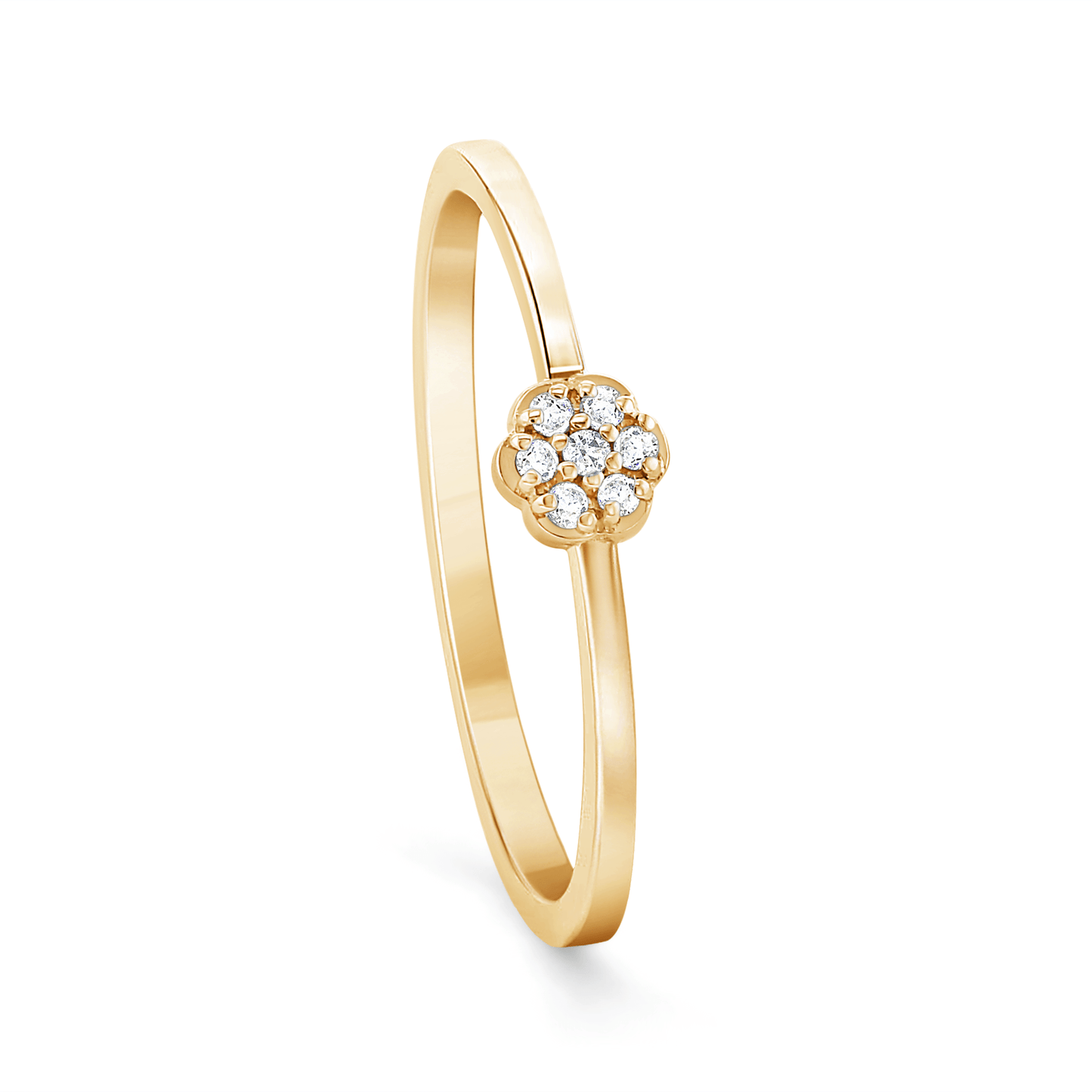 Bague en Or jaune 9k assemblée de Diamant HSI - Maison Di Giorgio