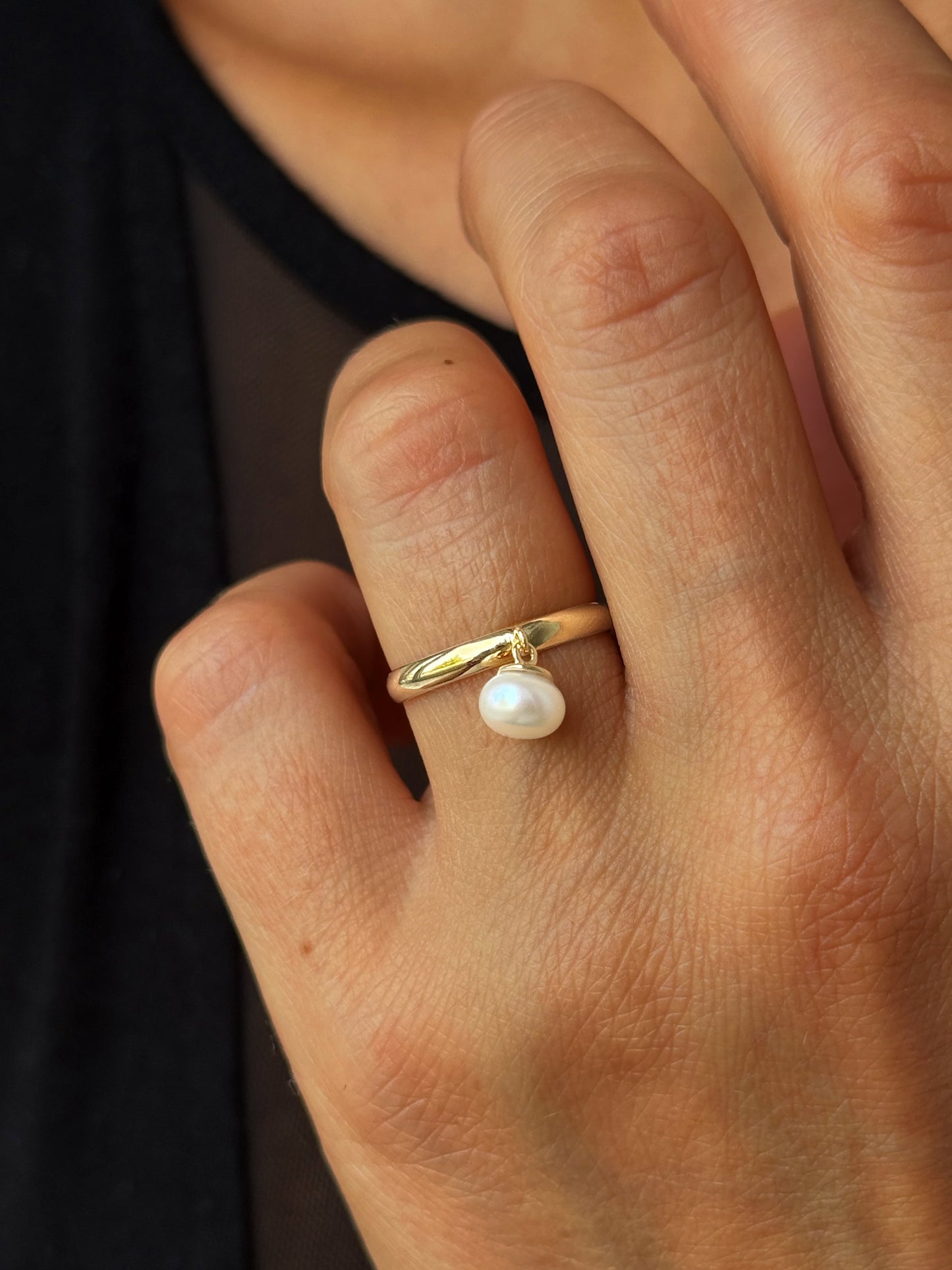 Bague en Or jaune 9k assemblée de Perle - Maison Di Giorgio