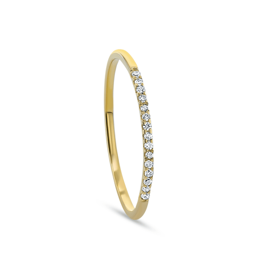 Bague en Or jaune 9k assemblée de Diamant HSI - Maison Di Giorgio