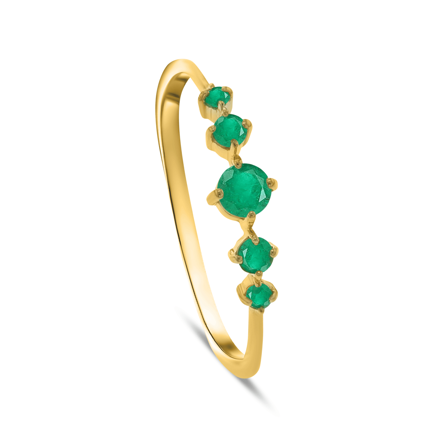 Bague en Or jaune 9k assemblée d'Émeraude - Maison Di Giorgio