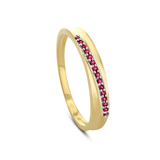 Bague en Or jaune 9k assemblée de Rubis - Maison Di Giorgio