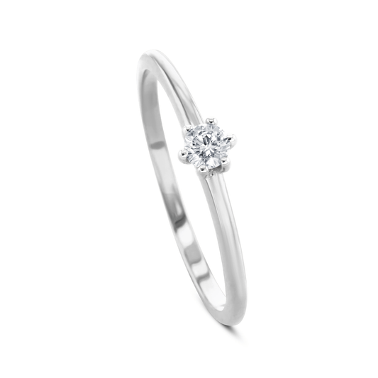 Bague en Or blanc 9k assemblée de Diamant HSI - Maison Di Giorgio