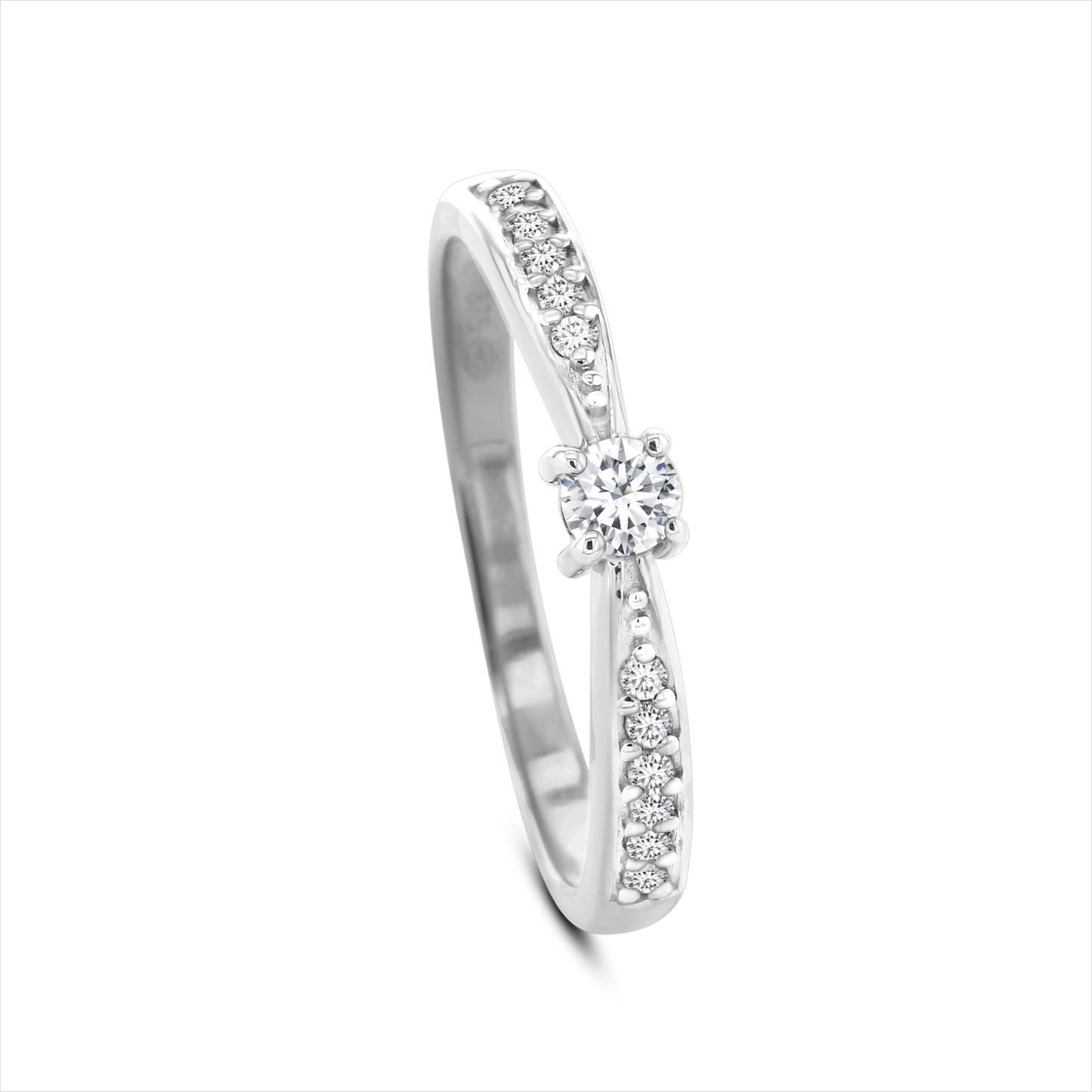 Bague en Or blanc 9k assemblée de Diamant HSI et Diamant HSI - Maison Di Giorgio