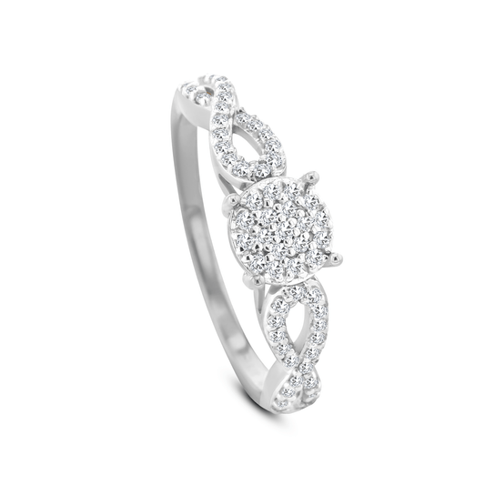 Bague en Or blanc 9k assemblée de Diamant HSI et Diamant HSI - Maison Di Giorgio